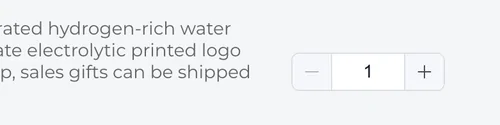 A product row inside the extra photo dialog showing a water bottle listing with a quantity stepper